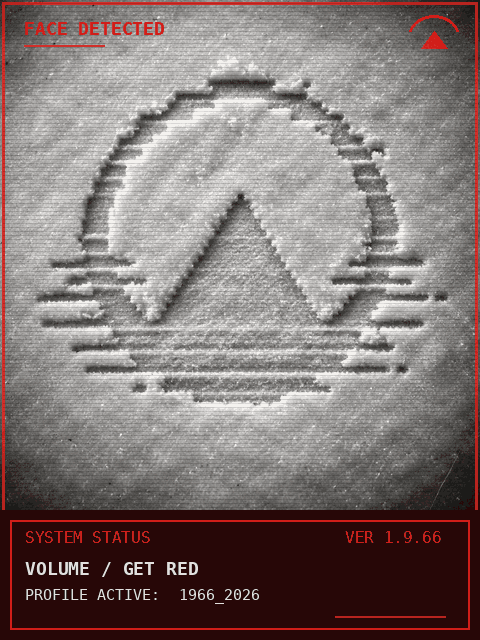 TANIT snow logo screen shifting progressively into red as volume rises